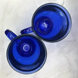 BLUE GLASS FOOTED