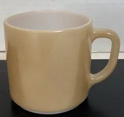 VINTAGE FEDERAL F BROWN MILK GLASS COFFEE CUP MUG HEAT PROOF HANDLE USA