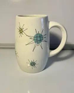 VINTAGE MID CENTURY MODERN FRANCISCAN ATOMIC STARBURST GRAND MUG CUP MCM