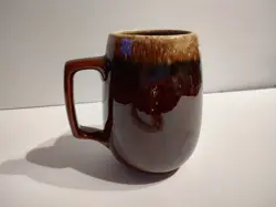 HULL POTTERY BROWN DRIP BARREL MUG BEER STEIN LARGE 30OZ VINTAGE