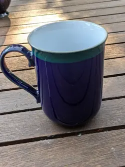 VTG DENBY REGATTA MUG COBALT BLUE & GREEN & WHITE