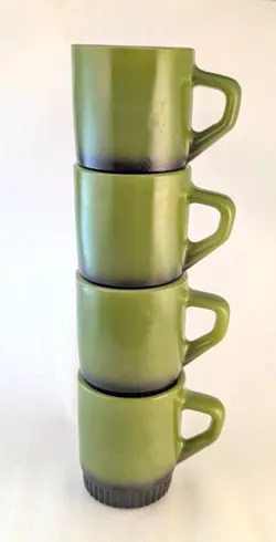 GREEN STACKING MUGS