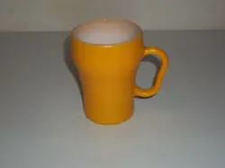 VINTAGE FIRE KING COFFEE CUP MUG ANCHOR HOCKING YELLOW D-HANDLE NICE L@@K