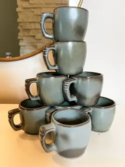 LOT OF 8 VINTAGE FRANKOMA PLAINSMEN WOODLAND MOSS 5C MUGS