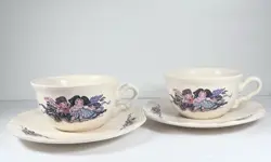 WITH SAUCERS HANDPAINTED