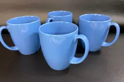 VINTAGE CORNING WARE CORELLE SET OF 4 COFFEE MUGS IN BLUE