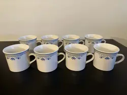 VINTAGE TIENSHAN STONEWARE MUGS SET OF 8