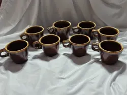 POTTERY 8PC BROWN