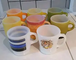 VINTAGE ANCHOR HOCKING FIRE KING MUGS MIXED LOT OF 8 ??