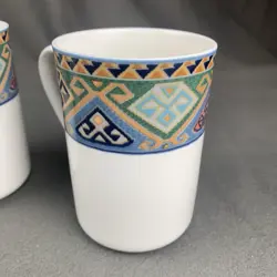 3 CHRISTOPHER STUART LA BREA CAPPUCCINO MUGS SET VINTAGE COFFEE CUP OPTIMA HK214