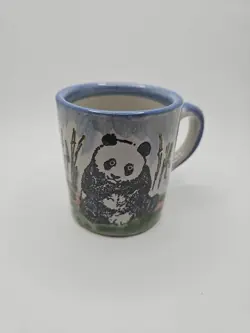 VINTAGE LOUISVILLE POTTERY STONEWARE PANDA BEAR MUG - SMITHSONIAN MUSEUM GIFT