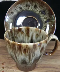 SAUCER..BROWN GREEN