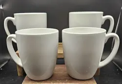 VINTAGE SET OF 4 WHITE CORELLE COORDINATES STONEWARE COFFEE MUGS