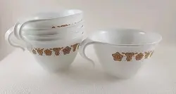 VINTAGE CORELLE BUTTERFLY GOLD COFFEE CUPS LOT OF 5