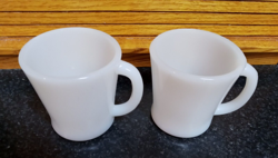 SET OF 2: VINTAGE WHITE MILK GLASS MUGS - MINT CONDITION!