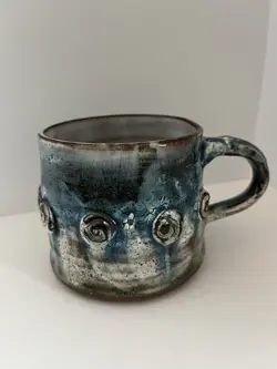 VINTAGE STUDIO ART POTTERY HANDCRAFTED EARTHTONE GLAZED STONEWARE MUG
