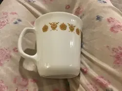 SET OF 6  VINTAGE CORNING WARE BUTTERFLY GOLD COFFEE CUP MUGS