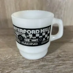 WATERFORD HILLS ROAD RACING MICHIGAN ANCHOR HOCKING COFFEE CUP MUG VINTAGE