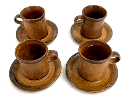 SET OF 4 CUPS MUGS & 4 SAUCERS VINTAGE MCCOY CANYON MESA 1412
