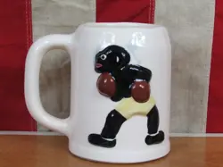 VINTAGE PFALTZGRAFF POTTERY CO. MUGGSY MUG MUSCLES MOE BOXING JESSOP YORK,PA.