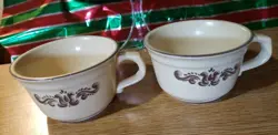 (2)VINTAGE PFALTZGRAFF VILLAGE PATTERN SOUP MUG