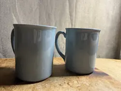 VINTAGE CORNING BLUE COFFEE CUPS MUGS MADE IN USA, SET OF 2