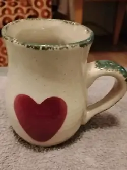 HAND PAINTED POTTERY HEART MUG VTG 5
