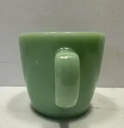 VINTAGE JADEITE FIRE KING MUG CUP D HANDLE MILK GLASS OVEN WARE