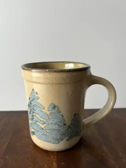 VINTAGE MONROE SALT WORKS POTTERY MUG PINE TREE