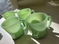 4 - VINTAGE FIRE KING JADEITE MUGS D HANDLE - MCM