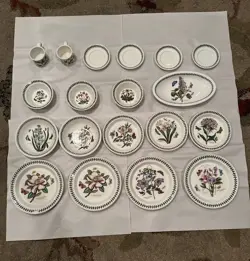 VTG PORTMEIRION BOTANIC GARDEN LOT OF 19 DINNER PLATES BOWLS SAUCERS COFFEE MUGS
