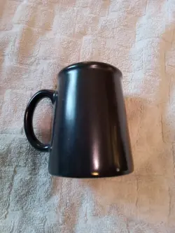 VINTAGE BENNINGTON VERMONT POTTERY MATTE BLACK S1 MUG CUP TANKARD