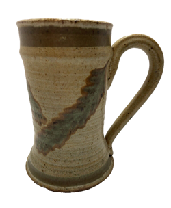 VINTAGE LARGE RUSTIC HANDMADE STUDIO ART POTTERY SIGNED STONEWARE COFFEE MUG 6