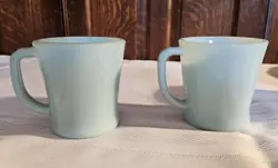 VINTAGE FIRE KING D HANDLE  COFFEE MUG DELPHITE BLUE-2 (SET)