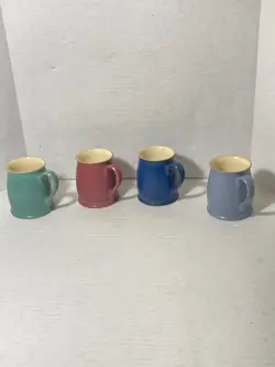 LOT OF 4 VINTAGE DENBY ENGLAND TUDOR COFFEE TEA MUG