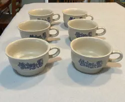 PFALTZGRAFF YORKTOWNE CUP MUG STONEWARE SET OF 6  VINTAGE 7-1 CASTLE LOGO