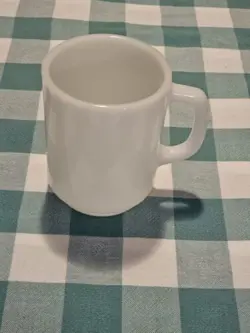 MILK GLASS FIRE KING WHITE COFFEE MUG CUP D HANDLE