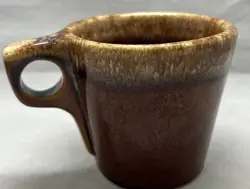 VINTAGE BROWN DRIP GLAZE COFFEE MUG BY HULL USA OVENPROOF