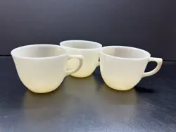 VTG FIRE KING WHITE MILK GLASS COFFEE CUP MUG SET OF 3