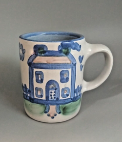 VINTAGE M A HADLEY MUG COFFEE CUP FARM HOUSE SCENE  THE END 8 OZ MUG