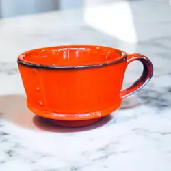 VINTAGE METLOX POPPYTRAIL RED ROOSTER COFFEE TEA CUP MUG COLLECTIBLE