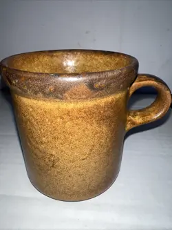 VINTAGE MCCOY POTTERY CANYON MESA STONEWARE COFFEE MUG-BROWN  1412