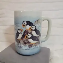 PUFFIN BIRDS HANDPAINTED