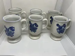 PFALTZGRAFF YORKTOWNE FOOTED PEDESTAL MUGS VINTAGE SET OF 6