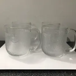 RARE VINTAGE 1/3L TEXTURED BEER GLASS MUG COFFEE MUG UNMARKED (4)