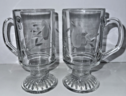 VTG PRINCESS HOUSE HERITAGE IRISH COFFEE HOT CHOCOLATE MUGS FOOTED CUPS SET OF 2