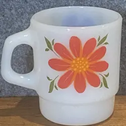 CUP W/RED/BLUE FLOWER