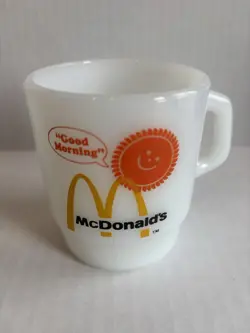 FIRE-KING MCDONALD'S GOOD MORNING GLASS VINTAGE COFFEE MUG CUP