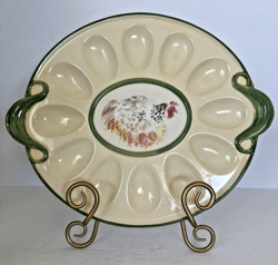 VTG PFALTZGRAFF CIRCLE OF KINDNESS CHICKEN DEVILED EGG PLATE DISH 12