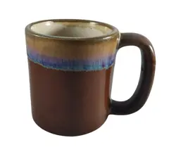 VINTAGE RODOLFO PADILLA DRIP GLAZE BROWN POTTERY MUG